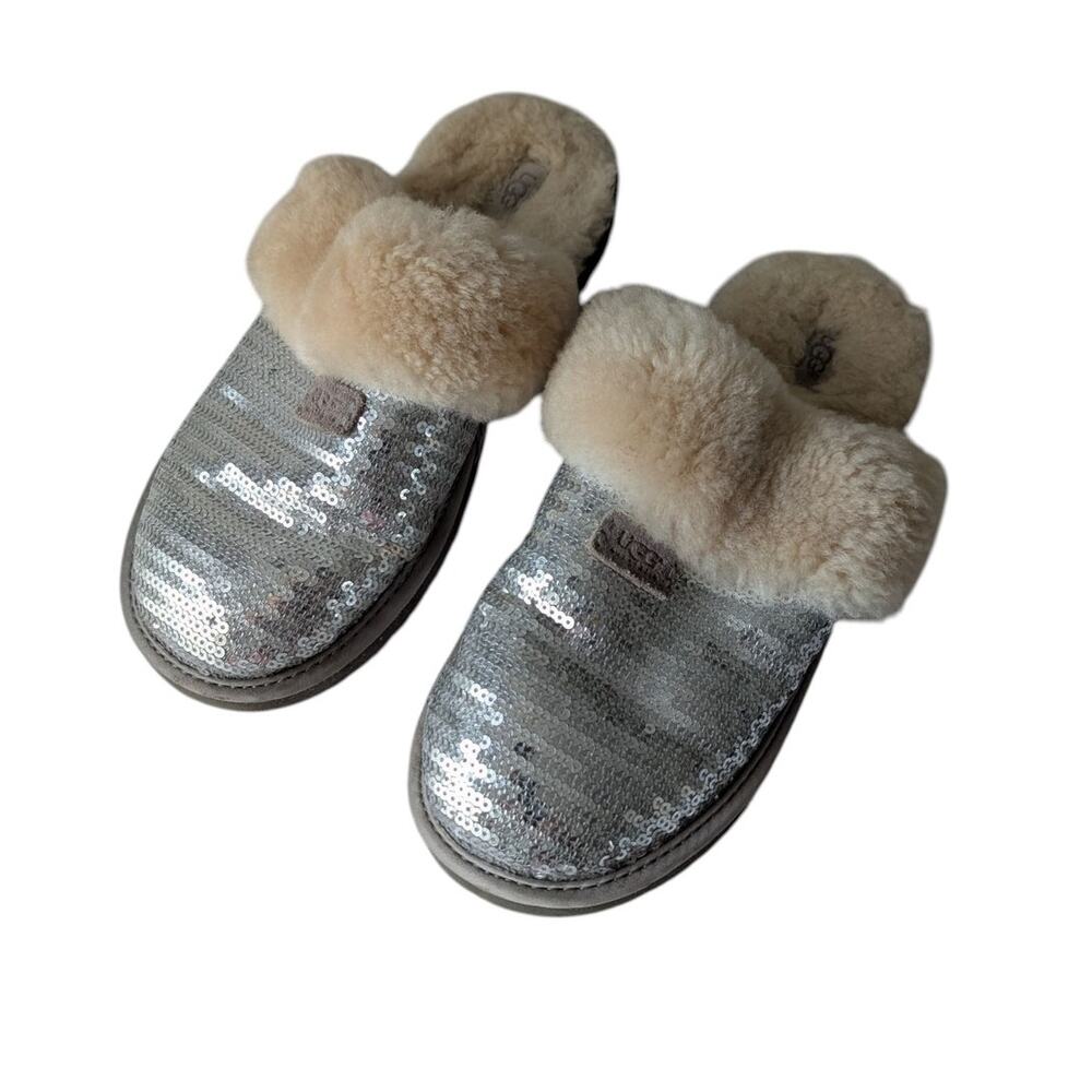 UGG Silver Dazzle Sequin Slippers